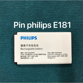 Pin philips e181 kí hiệu ab3100awmc zin-mới 100%