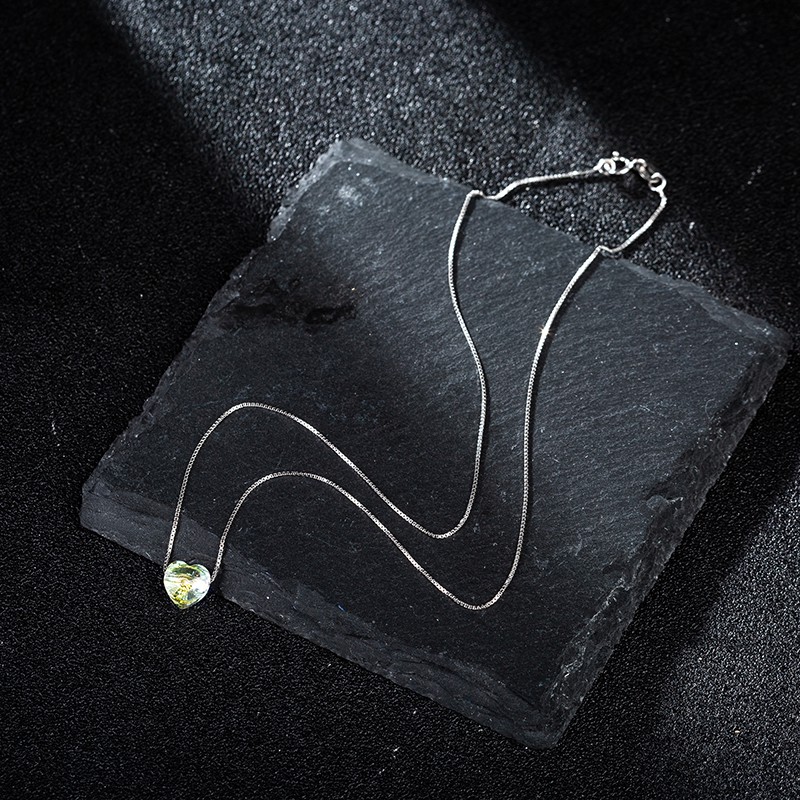 Dây chuyền  mặt trái pha lê swarovski xỏ ngang cao cấp
