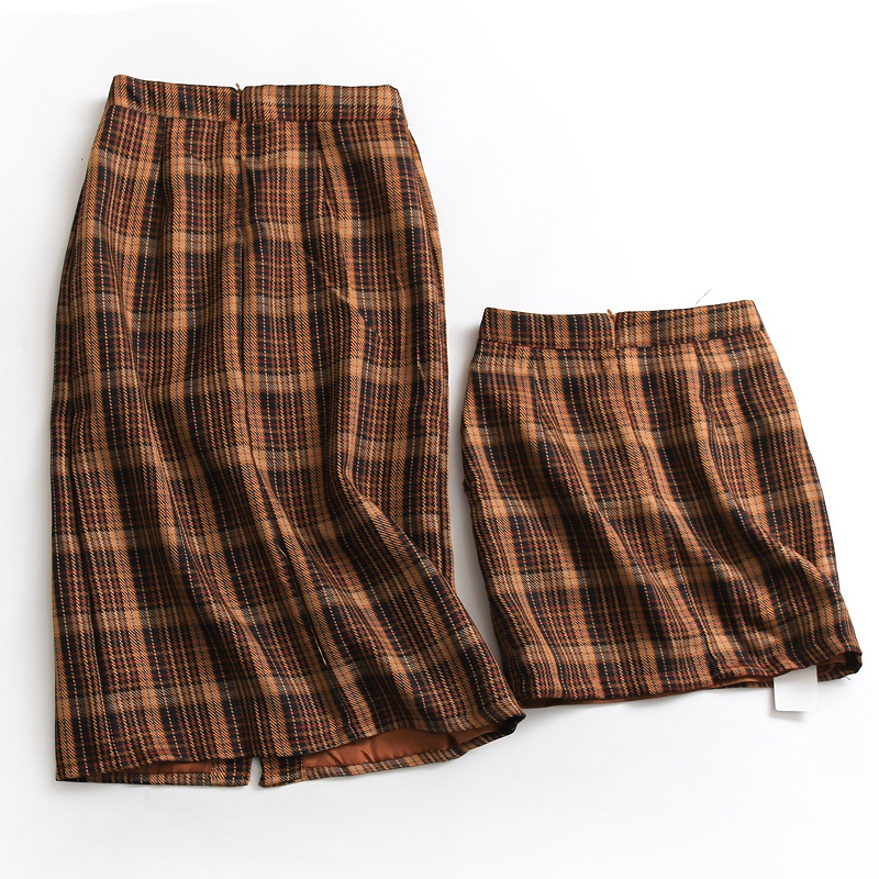 Y661 Chân váy caro eo cao xuất dư của ZARA