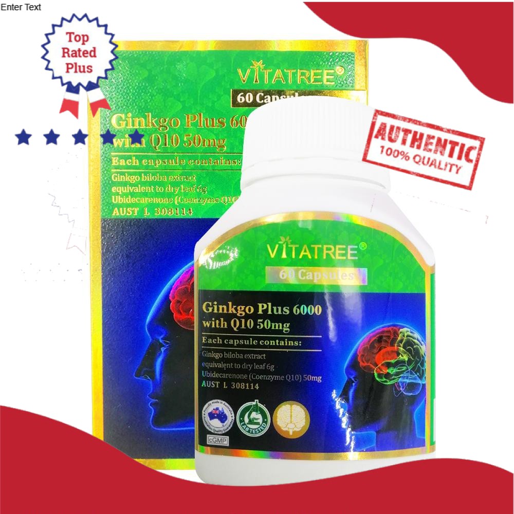 Viên Uống Bổ Não VITATREE Ginkgo Plus 6000 With Q10 50Mg - 60 Viên | BigBuy360 - bigbuy360.vn