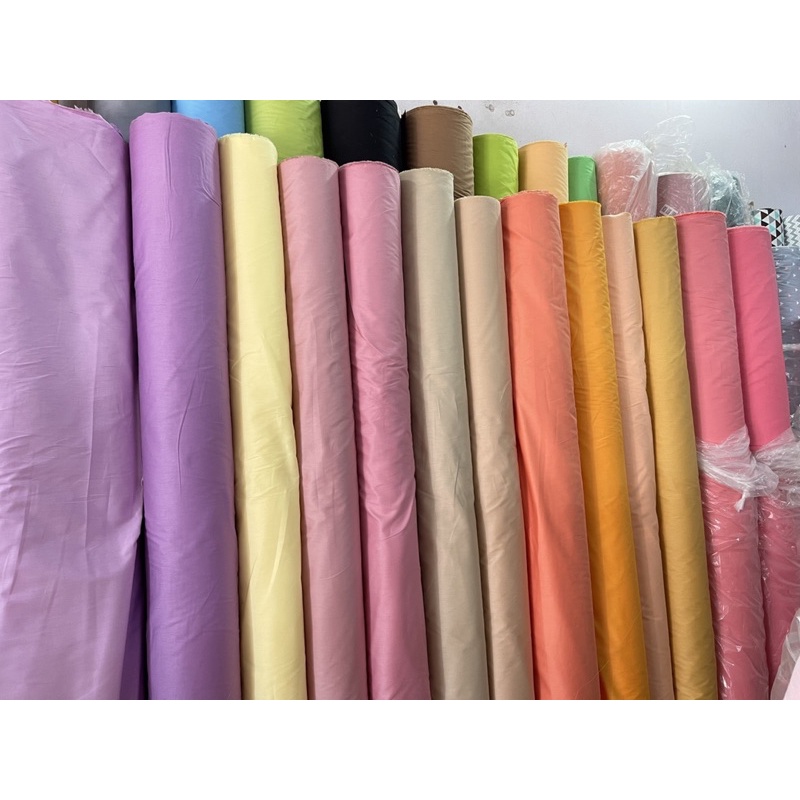 Vải thô lụa trơn may ga gối,váy áo 100% cotton dày dặn và mịn mát