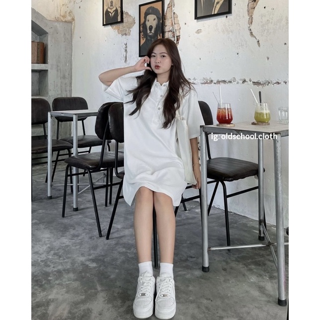 VÁY POLO NỈ TỔ ONG FORM SUÔNG STYLE ulzzang