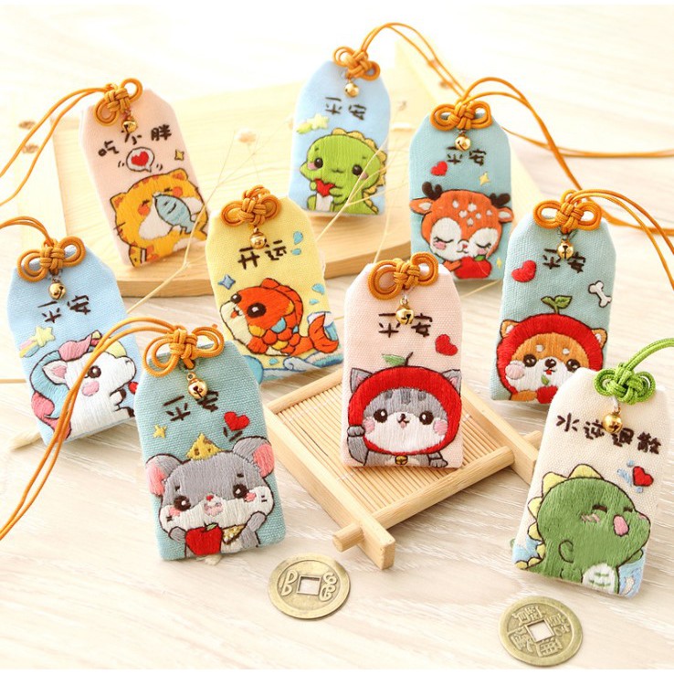 [ CÓ SẴN ] DIY / BỘ KIT TỰ THÊU TÚI OMAMORI HÌNH THÚ