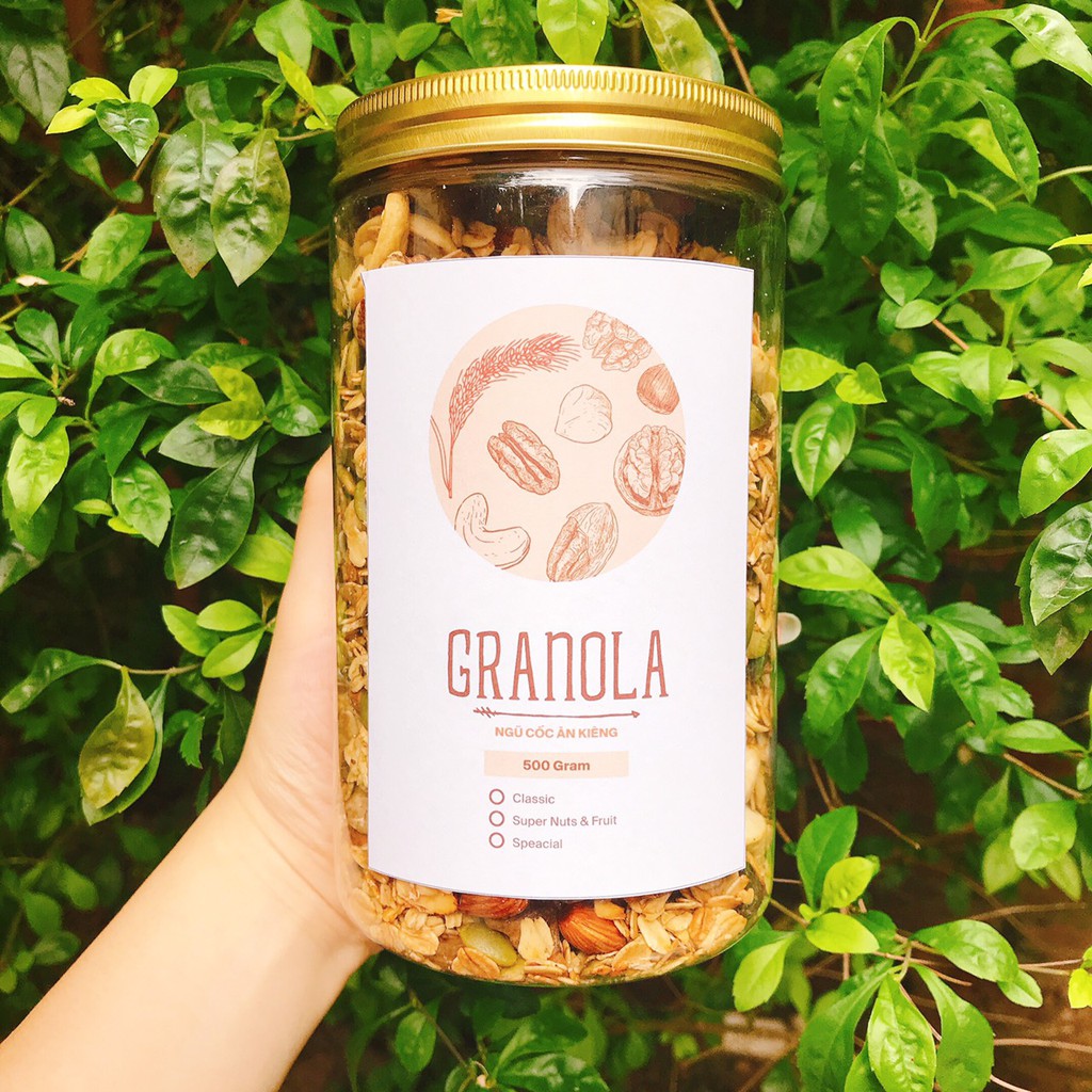 [DATE MỚI] Ngũ Cốc Ăn Kiêng 💥 Granola Ăn Kiêng Giảm Cân Siêu Hạt ⚡ Ngũ Cốc Granola KHÔNG ĐƯỜNG Ăn Sáng Ăn Liền 500g