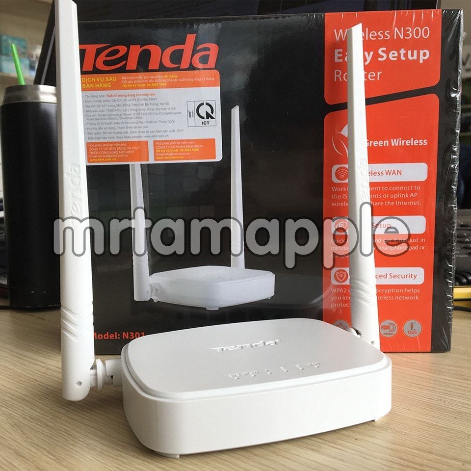 Bộ phát sóng Wifi Tenda chuẩn N 300Mbps N301- 2 anten