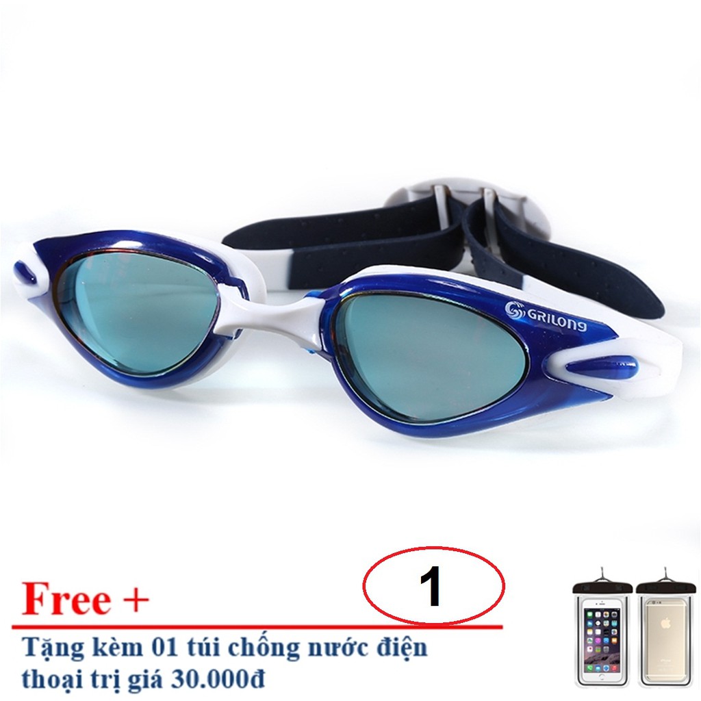 [Combo 2] Kính bơi nam nữ chống tia UV chống hấp hơi  tặng kèm túi chống nước điện thoại KB 1032