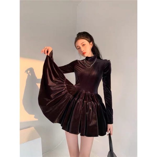 🎀ĐẦM TUYẾT NHUNG XOÈ BỒNG CÔNG CHÚA KÈM NƠ SANG CHẢNH🎀