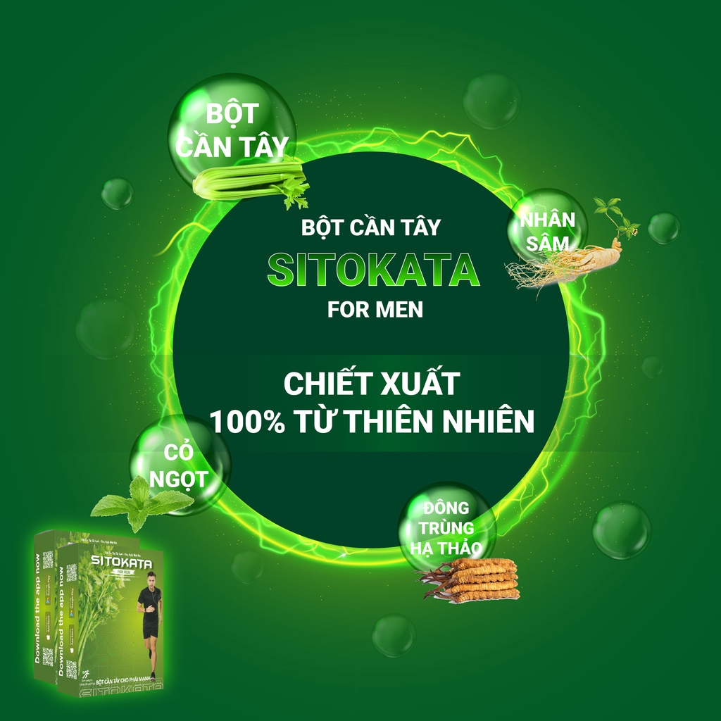 Bột cần tây sitokata For Men - Bột cần tây Nam combo 2 hộp-20 gói- 5g/1 gói | BigBuy360 - bigbuy360.vn