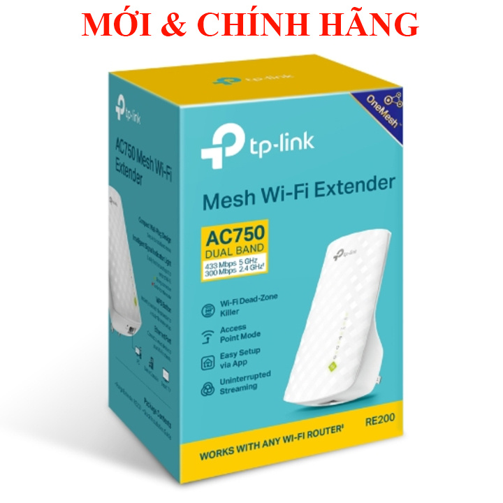 Bộ kích sóng wifi nhỏ gọn đơn giản TP-Link RE200 AC750 TP-Link TL-WA850RE 300Mbps TP-Link TL-WA855RE