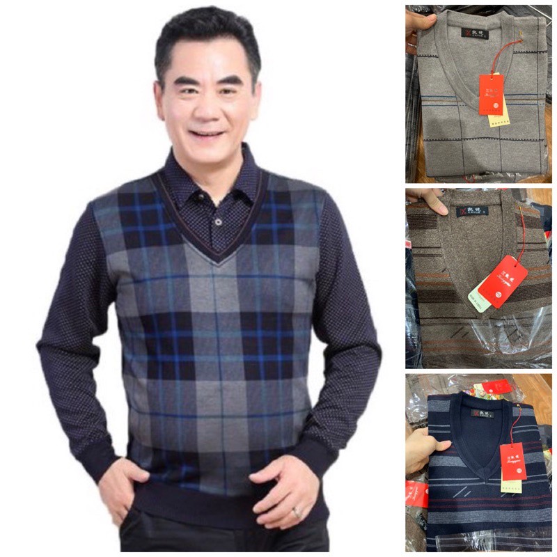 Áo len ghi lê cho bố (nhiều mẫu) - Hàng mới về