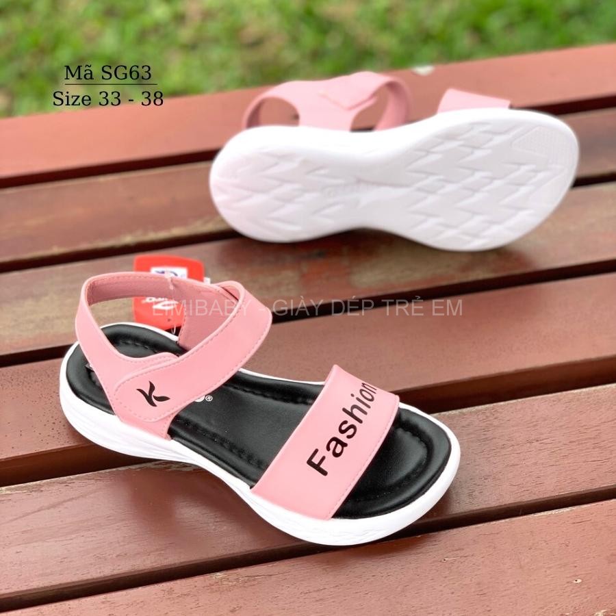 Sandal bé gái KENTO dép quai hậu quai ngang kiểu dán êm nhẹ phong cách Hàn Quốc cho học sinh nữ 8 - 15 tuổi SG63