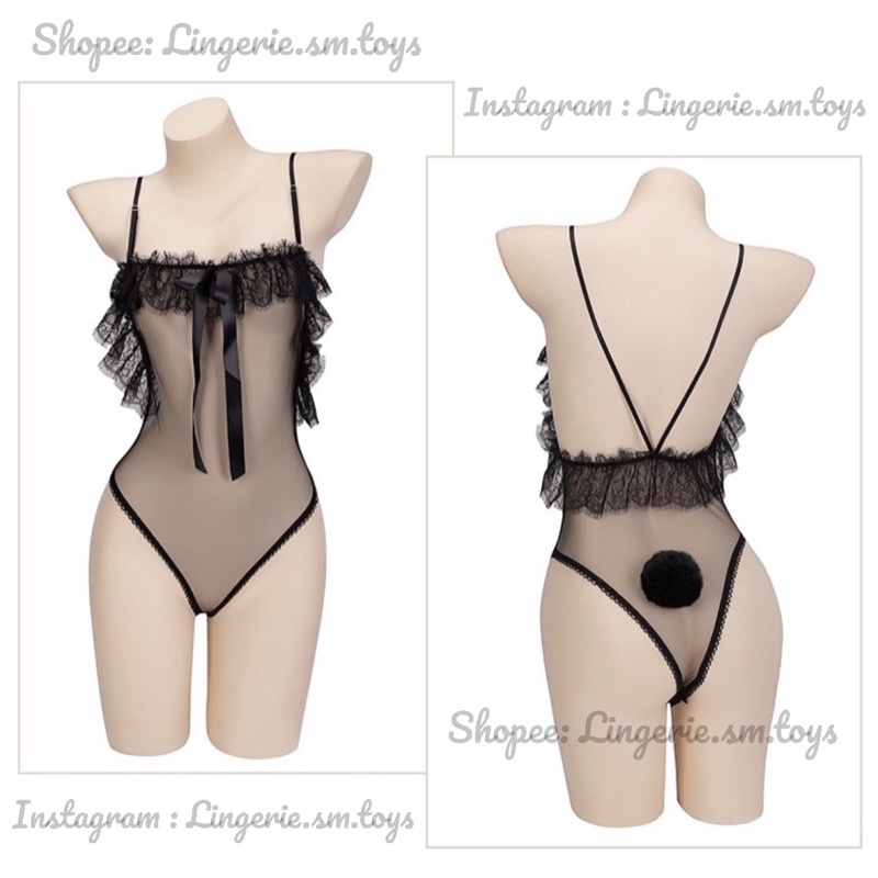 MY1799 Bodysuit Voan Xuyên Thấu Viền Ren Bay Quyến Rũ - Bunny Girl Cosplay Bé Thỏ Đáng Yêu Sexy | BigBuy360 - bigbuy360.vn