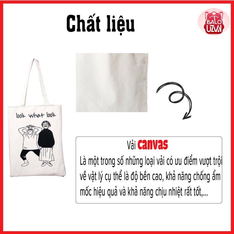 Túi tote vải, túi học thêm canvas nam nữ đi học đi chơi , túi xách đeo vải bố ulzzang thời trang nhiều ngăn đẹp rẻ_TTT