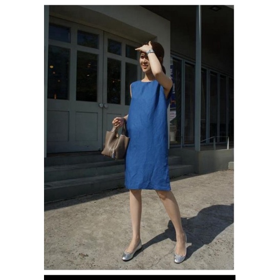 Váy linen dáng suông khoét lưng sang chảnh đủ size S đến XL 44-63kh
