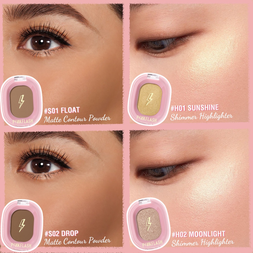 PF-F02 Phấn Tạo Khối Bắt Sáng PINKFLASH  Mềm Mại Mịn Màng Màu Bóng Tự Nhiên Không Thử Nghiệm Trên Động Vật
