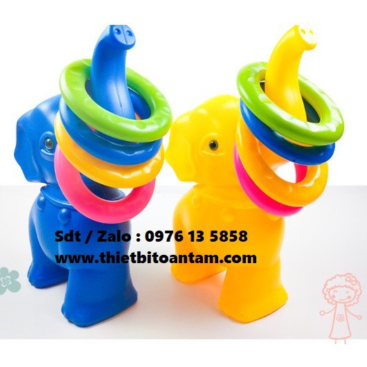 Bộ đồ chơi ném vòng hình con voi nhập khẩu + 4 vòng