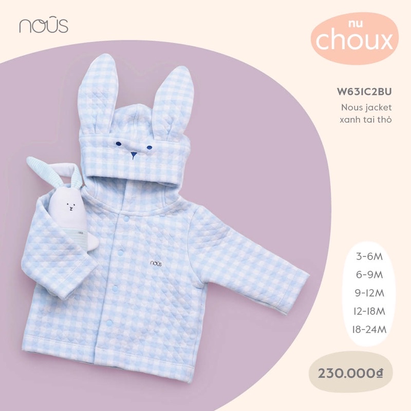 Nous áo khoác sz 3-6m đến 18-24m