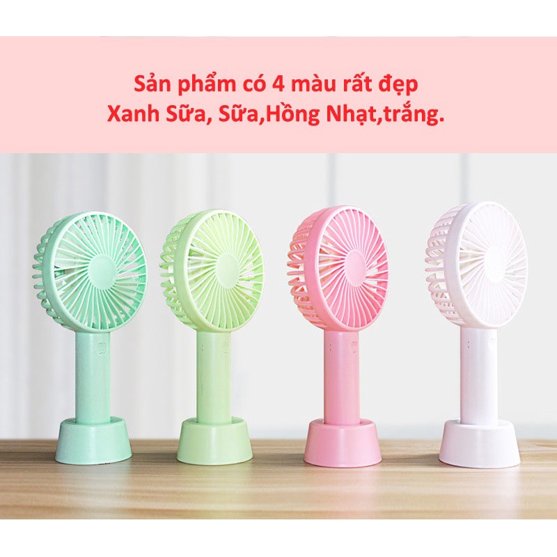 [FREESHIP❤️]Quạt Mini Cầm Tay Maxre 3Cánh 3 Tốc Độ Gió Có Đế Để Bàn Kèm Pin Sạc siêu xinh