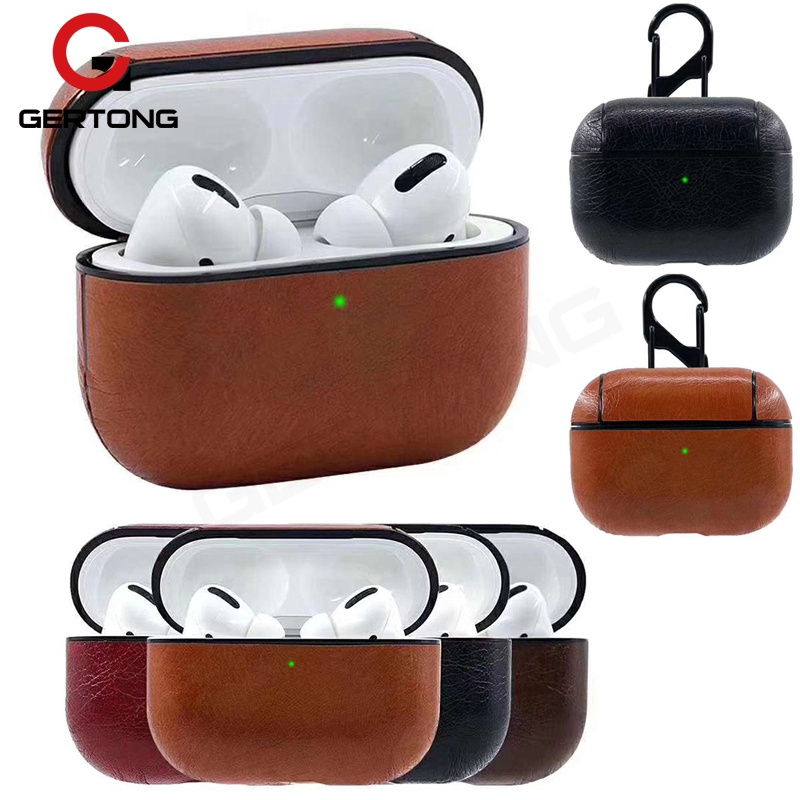 Hộp đựng tai nghe Airpods Pro bằng da PU có nút bấm