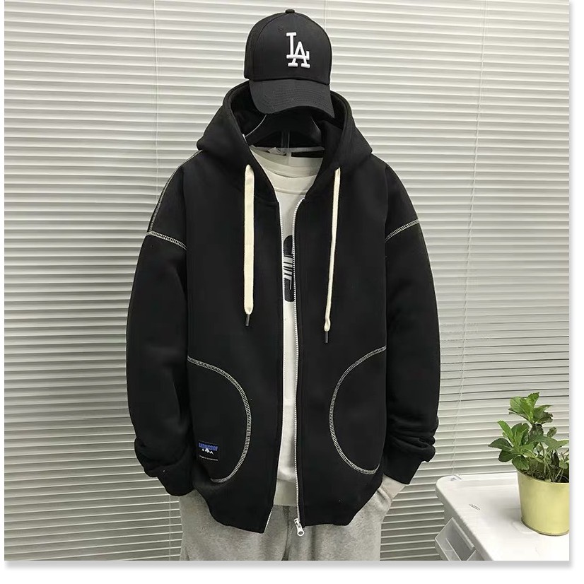 ÁO KHOÁC HOODIE NAM DAY KÉO VIỀN CHỈ NỔI TINH TẾ ĐẲNG CẤP