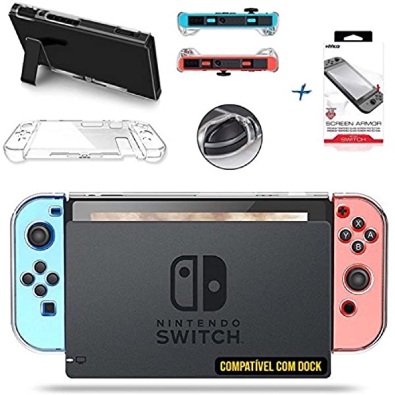 Case ốp Nintendo Switch v1 V2 trong suốt vỏ bọc máy nintendo switch crystal case hãng dobe