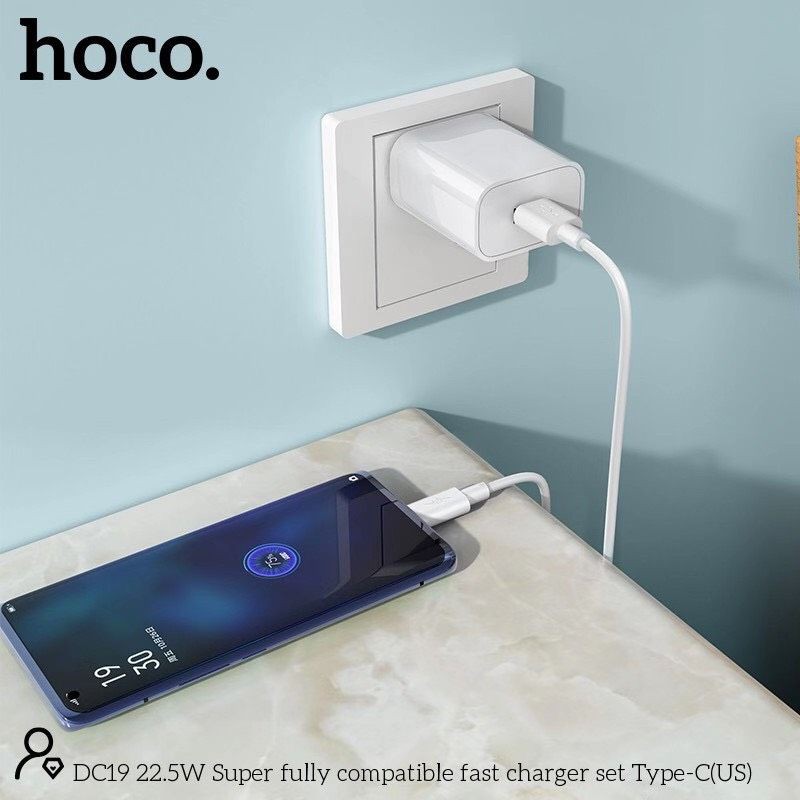 (Ship Hỏa Tốc) Bộ Sạc Hoco DC19 Micro/Lightning/Type-C (22,5W - 5A)- Hỗ trợ sạc siêu nhanh QC3.0