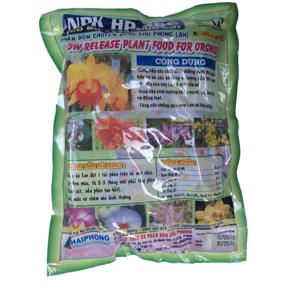Bán Phân hữu cơ túi lọc chuyên dùng cho phong lan Hải Phong NPK HP-666 hàng chuẩn, nhập khẩu và phân phối.