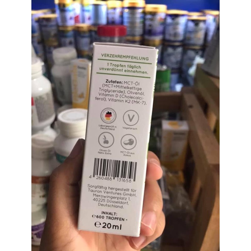 Vitamin D3 K2 MK7 cho bé từ 1 tuổi Nature Love Đức Vitamin & Thực phẩm bổ sung