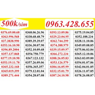 Sim Viettel đồng giá 500.000