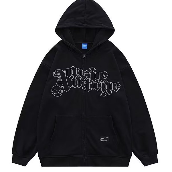 Áo Hoodie Dáng Rộng In Chữ Phong Cách hip hop Cho Nam