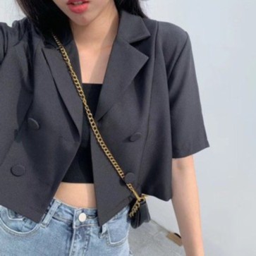 Áo khoác blazer ngắn tay thời trang Hàn Quốc thanh lịch cho nữ | WebRaoVat - webraovat.net.vn