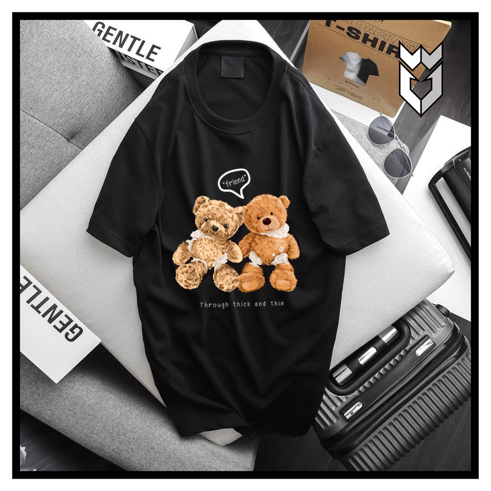 【FREE SHIP】Áo Thun nam nữ unisex in COUPLE BEAR, áo phông tay ngắn cổ tròn cotton co dãn - GW Shop | BigBuy360 - bigbuy360.vn