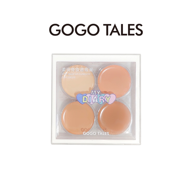 (Hàng Mới Về) Bảng Kem Che Khuyết Điểm GOGO TALES 4 Màu Tự Nhiên Dưỡng Ẩm Lâu Trôi Làm Trắng Da trang điểm mắt mĩ phẩm nội địa trung | BigBuy360 - bigbuy360.vn