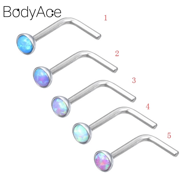 Khuyên mũi hình chữ L bằng thép không gỉ độc đáo