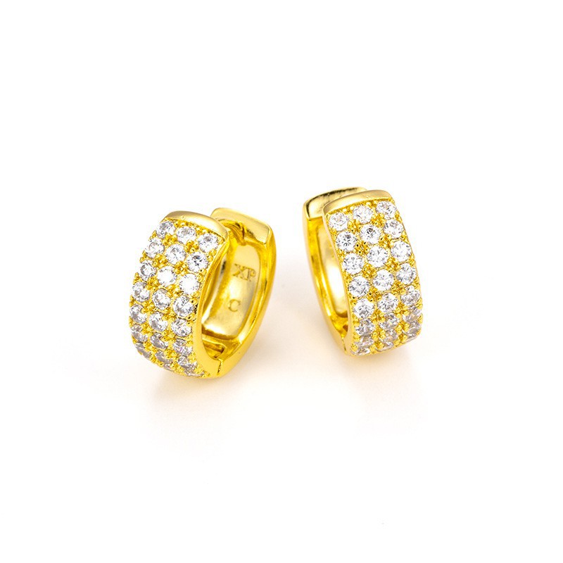 Bông Tai Nữ Mạ Vàng 24K, Thiết Kế Đính Đá Zircon Sang Trọng - XPBT22