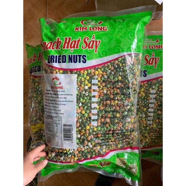 ĐẬU HÀ LAN SẤY GIÒN MIX VỊ SIÊU NGON (túi zip 1kg)