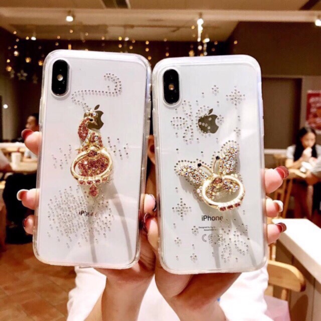 Ốp kèm I Ring đá pha lê IPHONE 6 đến Xsmax