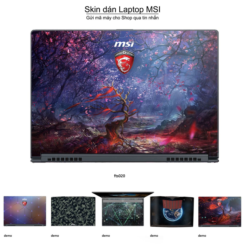 Skin dán Laptop MSI in hình Fantasy nhiều mẫu 3 (inbox mã máy cho Shop)