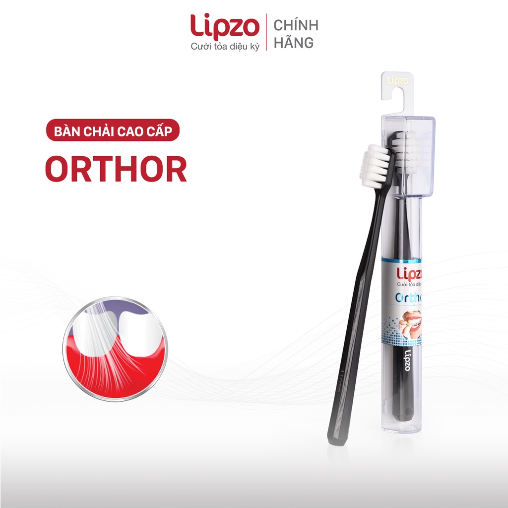 Bàn Chải Đánh Răng Lipzo Orthor Cao Cấp Công Nghệ Chỉ Tơ 2 Đầu Mềm Mảnh Chuyên Biệt Cho Người Niềng Răng