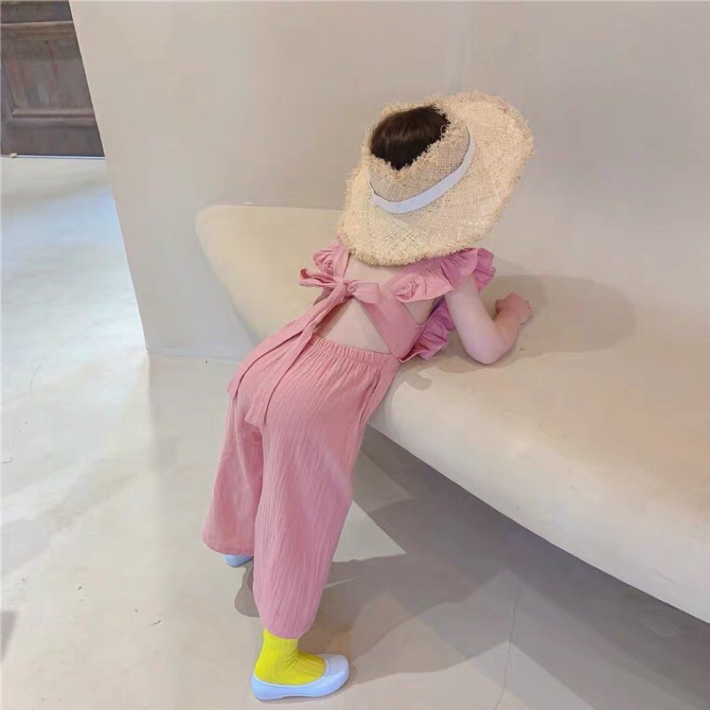 BỘ JUMPSUIT HỒNG BÉ GÁI