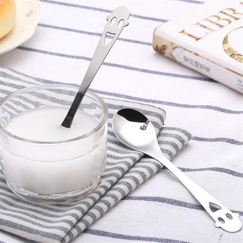 Bộ 5 Muỗng Cà Phê Bằng Thép Không Gỉ Hình Mặt Cười Ngộ Nghĩnh