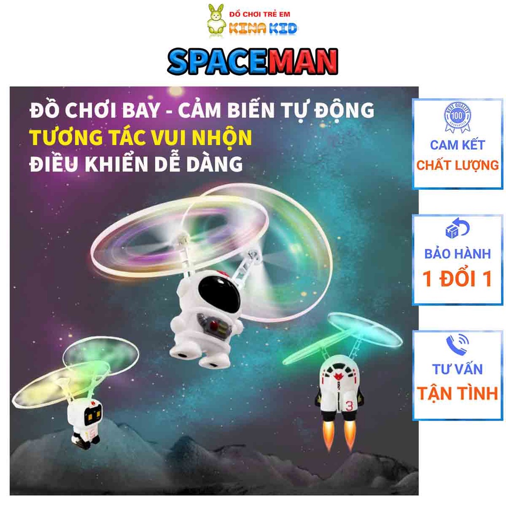 Đồ Chơi Phi Hành Gia Bay Phát Sáng Siêu Đẹp Spaceman, Điều Khiển Cảm Ứng, Sáng Tạo Và Vui Nhộn Cho Bé