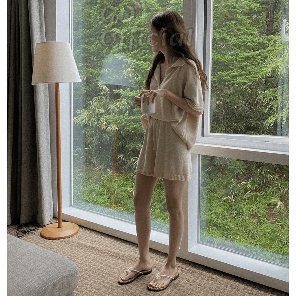 N4|Set bộ thể thao, mặc nhà mùa hè gồm áo và quần short ngắn len tăm dáng rộng GD Official