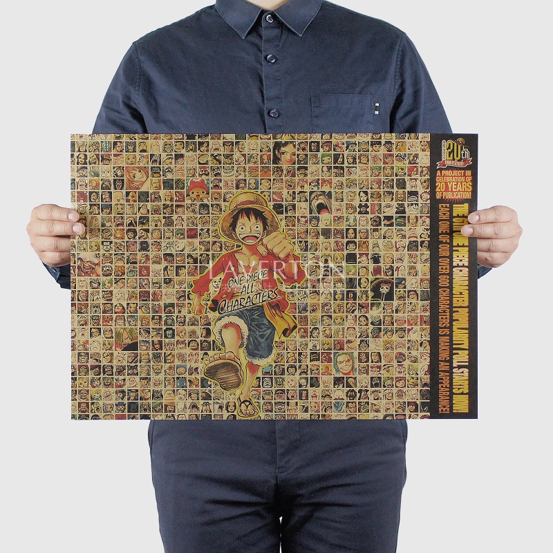 One Set 24 Tấm Áp Phích 51x36cm Hình Nhân Vật Phim Đảo Hải Tặc