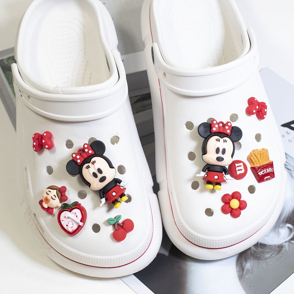 CROCS Khóa Cài Hình Hoạt Hình 3D Gắn Đế Giày Cho Bé