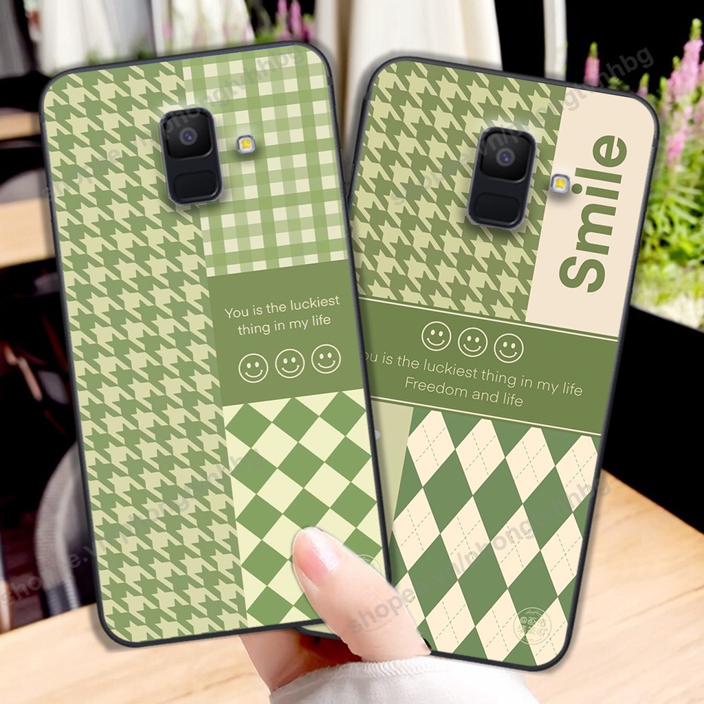 Ốp lưng Samsung A6 2018 / A6 Plus / A6+ in mẫu gấu bo viền , smile mặt cười cực cute đẹp
