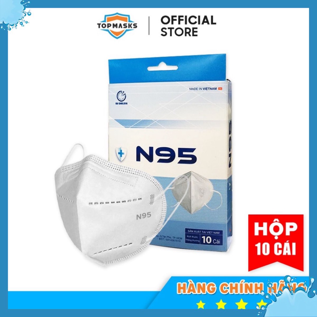 HÀNG TỐT - Khẩu Trang N95 1 Hộp Người Lớn Kháng Khuẩn Chống Bụi Mịn | 1 Hộp 10 Cái Chính Hãng Cửu Long | Đạt Tiêu Chuẩn
