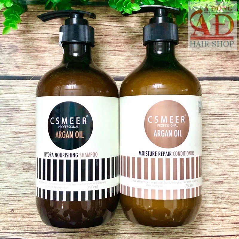 Bộ dầu gội xả phục hồi giữ màu nhuộm Argan Oil CSMEER không chứa Silicon Sunfate