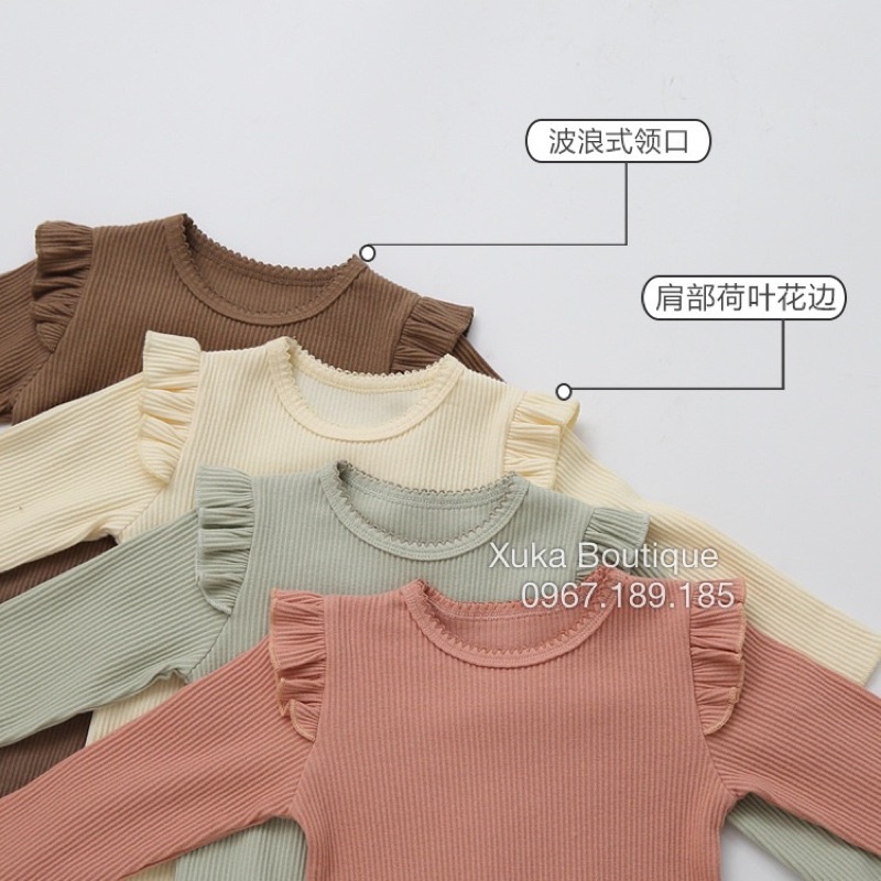 Bộ Body kèm Tuban Cho Bé 0-2 tuổi style Hàn Quốc Cotton mềm dài tay thu đông