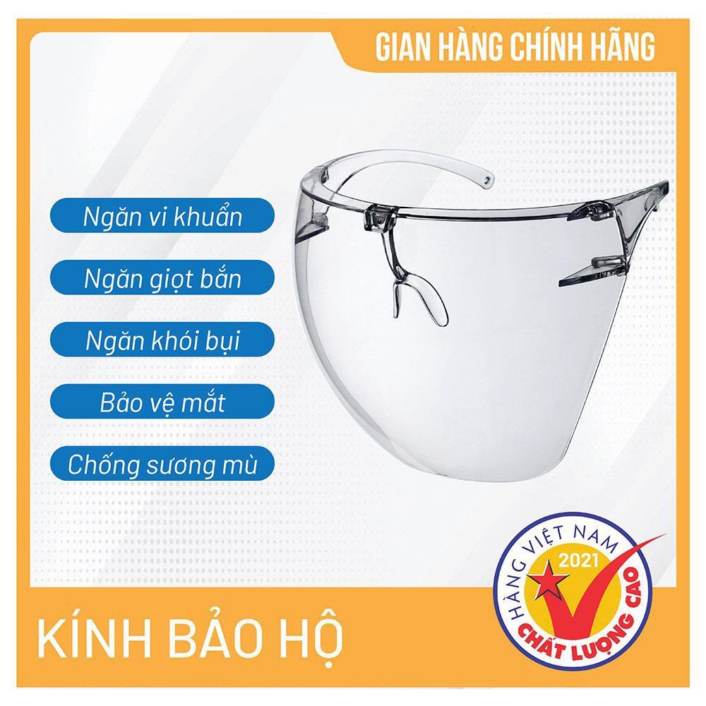 Kính Chống Giọt Bắn Nhựa Mica Cứng - Mặt Nạ Chống Giọt Bắn Chống Bụi Không Lóa Chính Hãng